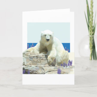 Tarjeta de saludo de primavera del oso polar