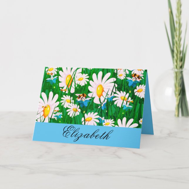 Tarjeta de saludo de primavera personalizada, marg (Anverso)