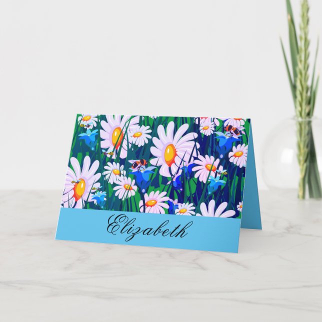 Tarjeta de saludo de primavera personalizada, marg (Anverso)