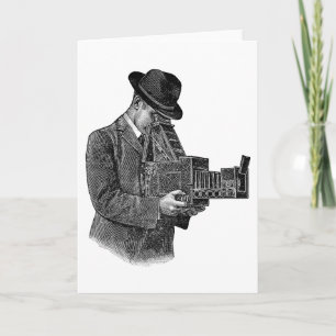 Tarjeta de saludo de publicidad "Cámara de Graflex