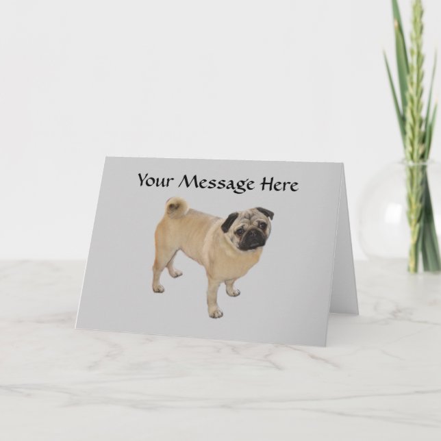 Tarjeta de saludo de Pug (Anverso)