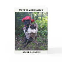 tarjeta de saludo de pug