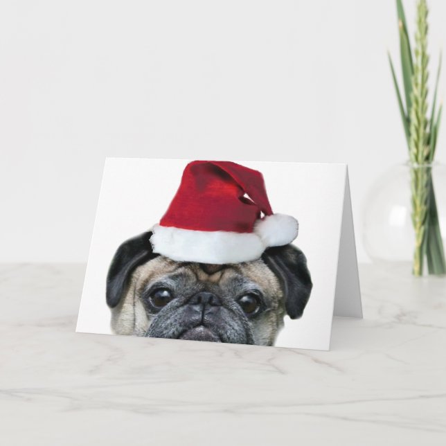 tarjeta de saludo de pug de navidades (Anverso)