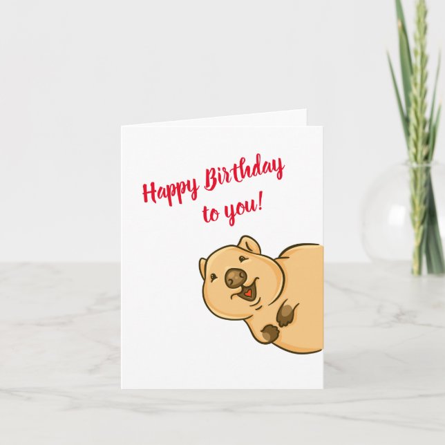 Tarjeta de saludo de Quokka, Cumpleaños (Anverso)