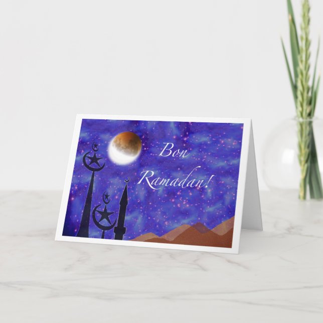 Tarjeta de saludo de Ramadán en francés (Anverso)