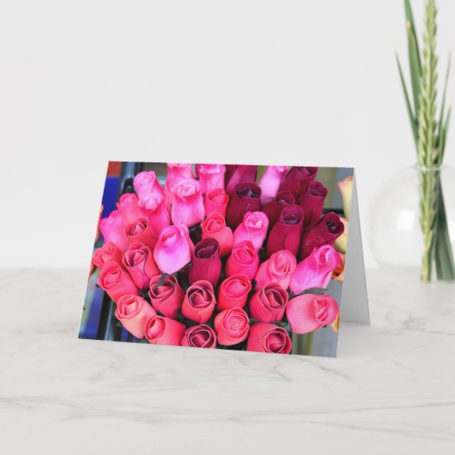 tarjeta de saludo de ramo de rosas (Anverso)