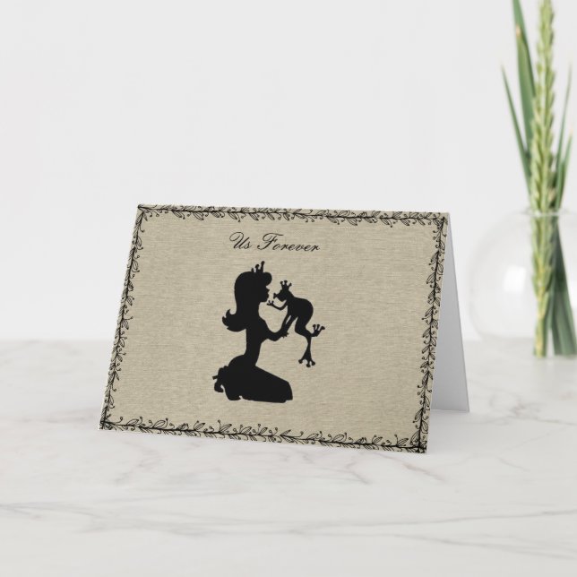 Tarjeta de saludo de Rana Romántica Princesa de Am (Anverso)