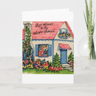 Tarjeta de saludo de Recién nacido retro