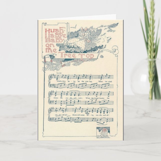 Tarjeta de saludo de Recién nacido Vintage (Anverso)