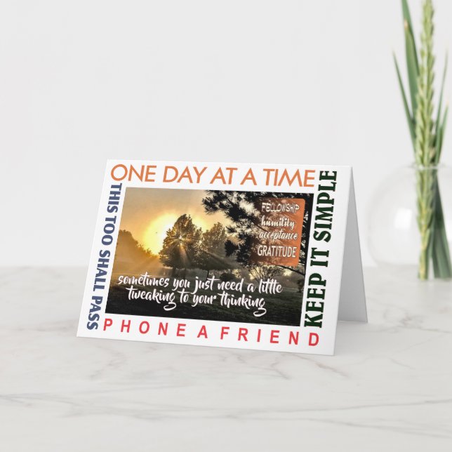 Tarjeta de saludo de recuperación de 12 pasos 25 (Anverso)