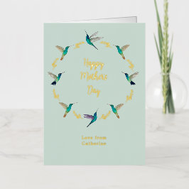 Tarjeta de saludo de Relieve metalizado del Día de