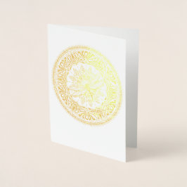 Tarjeta de saludo de Relieve metalizado dorado Dra