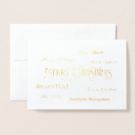 Tarjeta de saludo de Relieve metalizado en nube de