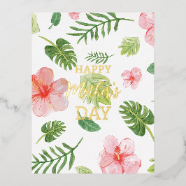 Tarjeta de saludo de Relieve metalizado Floral Hap