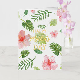 Tarjeta de saludo de Relieve metalizado Floral Hap