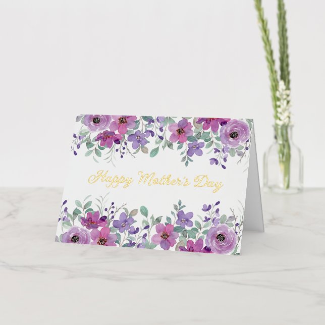 Tarjeta de saludo de Relieve metalizado plegado de (Flor)