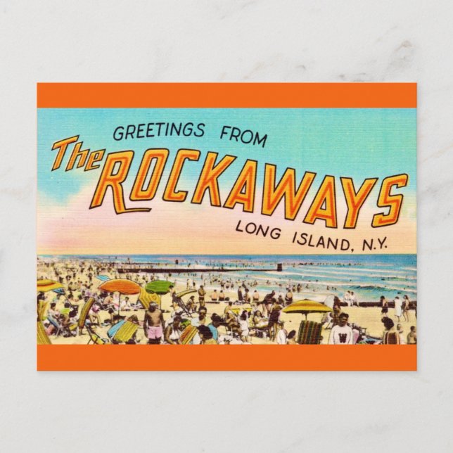  Tarjeta de saludo de Rockaways de Long Island  (Anverso)