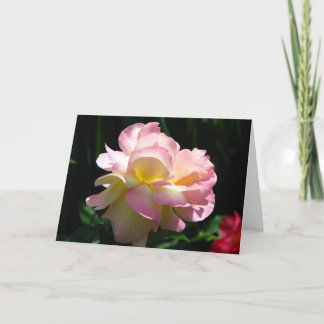 Tarjeta de saludo de Rosa de té rosado