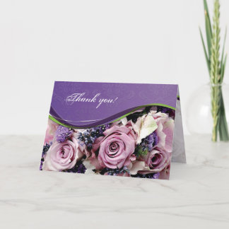 Tarjeta de saludo de rosa y lavanda personalizable