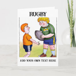 Tarjeta de saludo de rugby de niño personalizada
