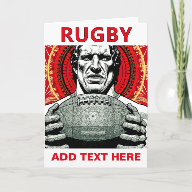 Tarjeta de saludo de Rugby personalizada (Anverso)