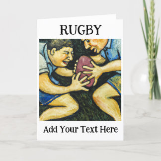 Tarjeta de saludo de Rugby personalizada