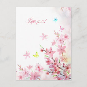 Tarjeta de saludo de Sakura de primavera