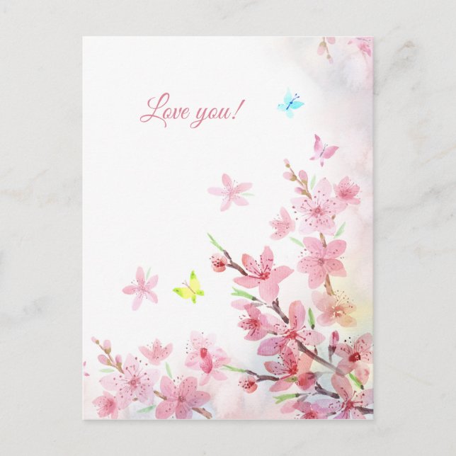 Tarjeta de saludo de Sakura de primavera (Anverso)