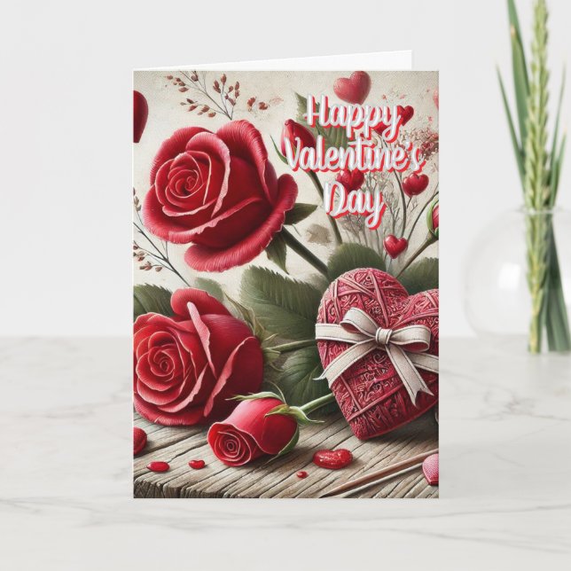 Tarjeta de saludo de San Valentín para mamá Rosas  (Anverso)