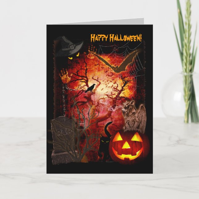 Tarjeta de saludo de Scary Halloween (Anverso)
