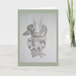 Tarjeta de saludo de serpiente en blanco dentro