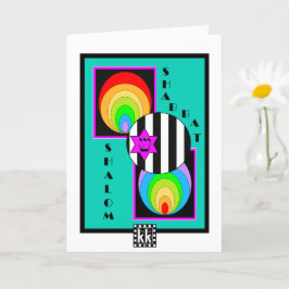Tarjeta de saludo de Shabbat Shalom geométrica