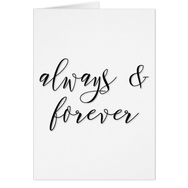 tarjeta de saludo de siempre y para siempre (Frente)