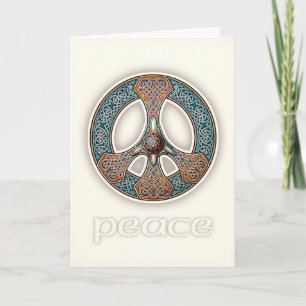 Tarjeta de saludo de Signo de Paz de Knotwork