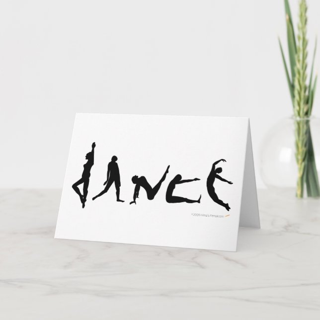 Tarjeta de saludo de Silhouette Dance Dancing (Anverso)