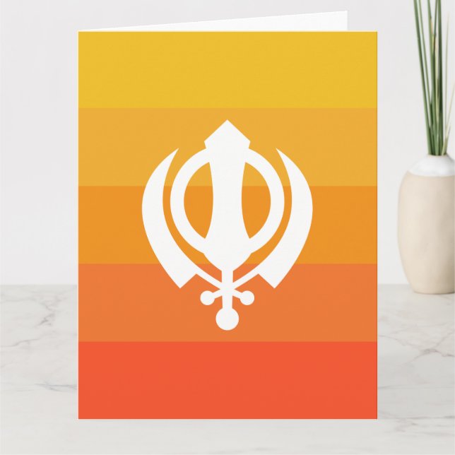 Tarjeta de saludo de símbolo Sikh Khanda (Anverso)