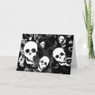 Tarjeta de saludo de Skull Specters B&W