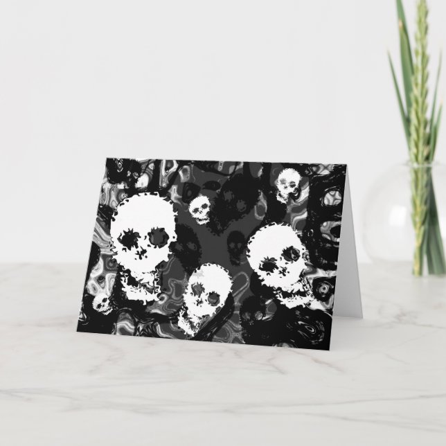 Tarjeta de saludo de Skull Specters B&W (Anverso)