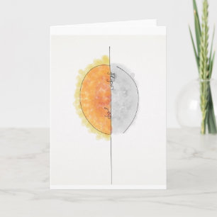 Tarjeta de saludo de sol y luna