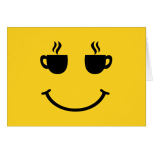 Tarjeta de saludo de sonrisa de la Copa del Café