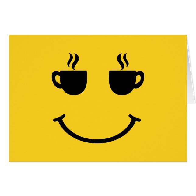 Tarjeta de saludo de sonrisa de la Copa del Café (Anverso (Horizontal))