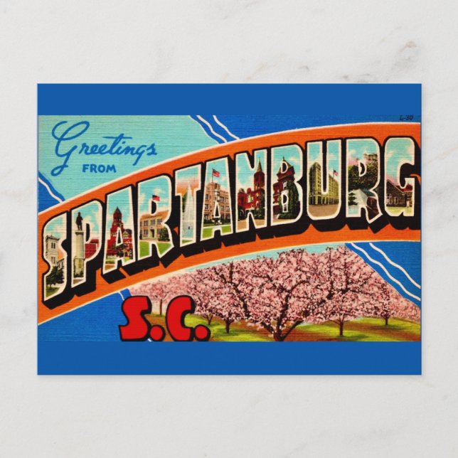 Tarjeta de saludo de Spartanburg SC (Anverso)