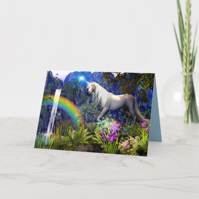 Tarjeta de saludo de Sueño Unicornio por Dreamflam (Anverso)