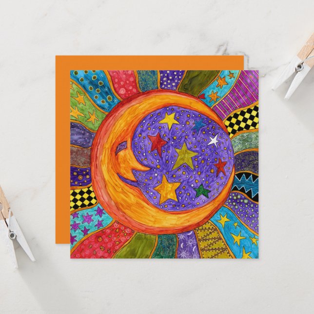 Tarjeta de saludo de Sun, Moon y Stars (Anverso/Reverso In Situ)
