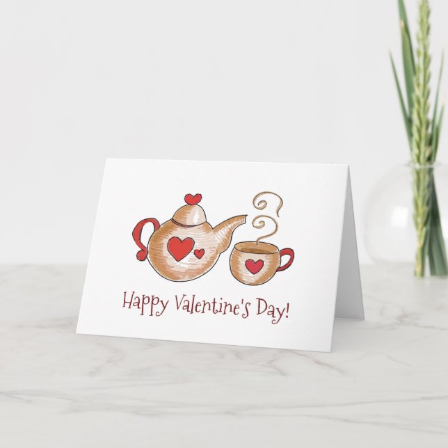 Tarjeta de saludo de té del Día de San Valentín (Anverso)