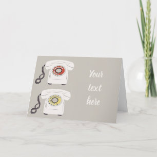 Tarjeta de saludo de teléfonos retro