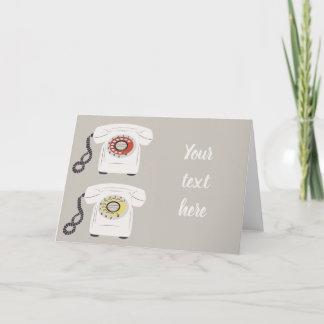 Tarjeta de saludo de teléfonos retro