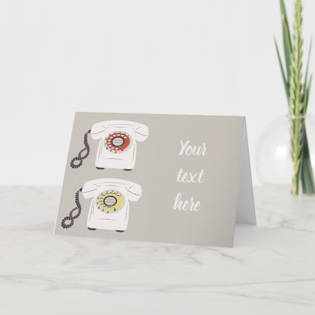 Tarjeta de saludo de teléfonos retro (Anverso)