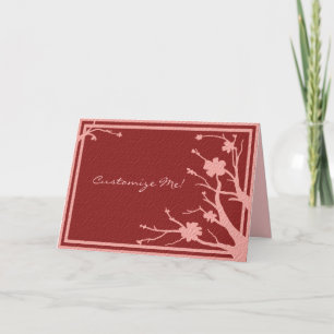 tarjeta de saludo de tema rosa rojo personalizable