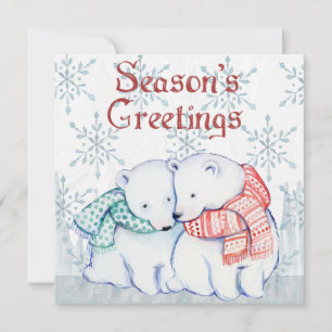 Tarjeta de saludo de temporada del oso polar.